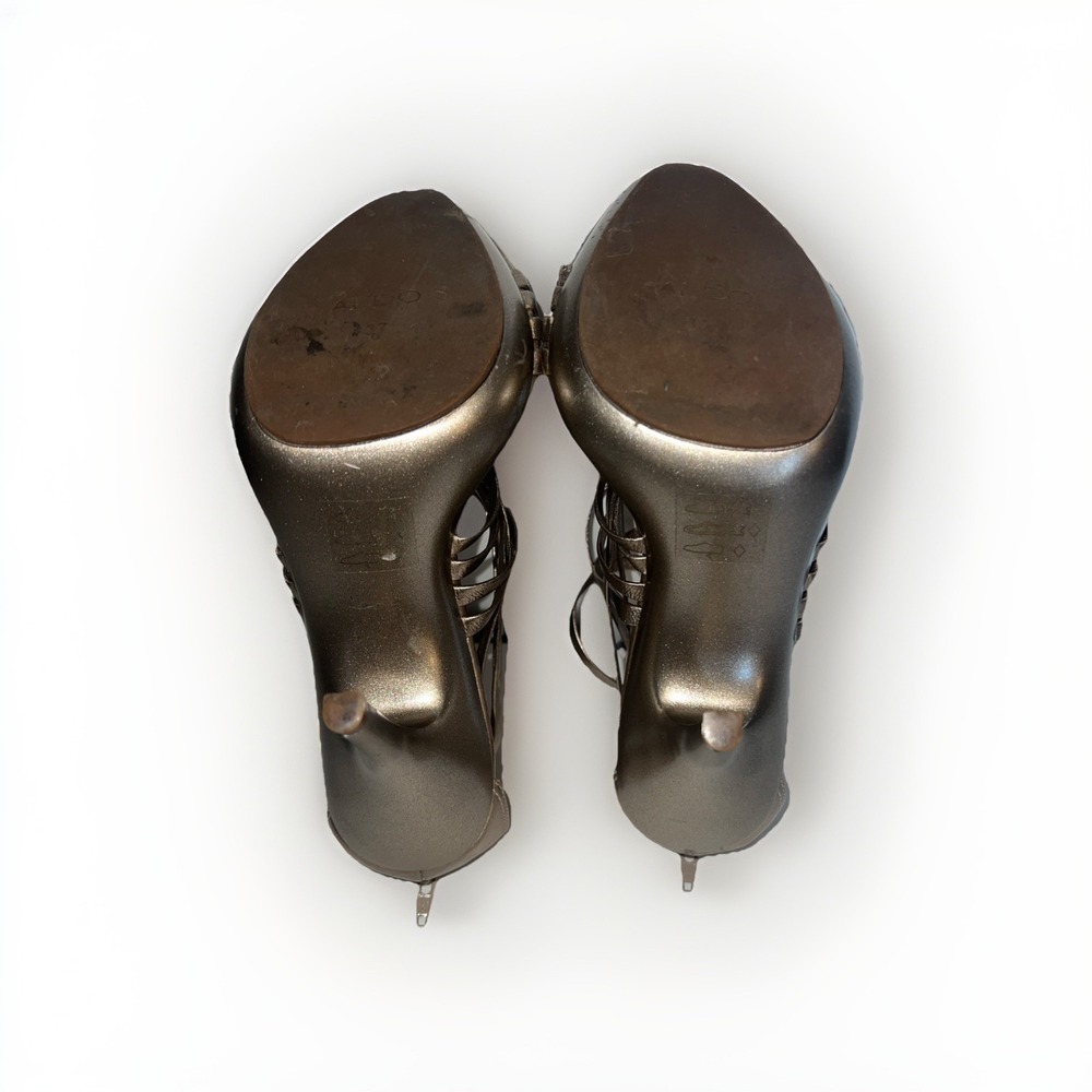 ALDO Metallic Gold Strappy Stiletto Sandals Size EU-37, US- 6.5 - Picture 7 of 7